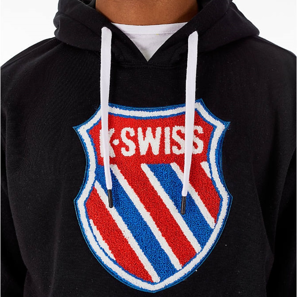 K-Swiss Slam Lux Black Fleece Hoodie Men's NWT